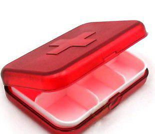 便携式药盒推荐 厂家直销的十字六格塑料药盒